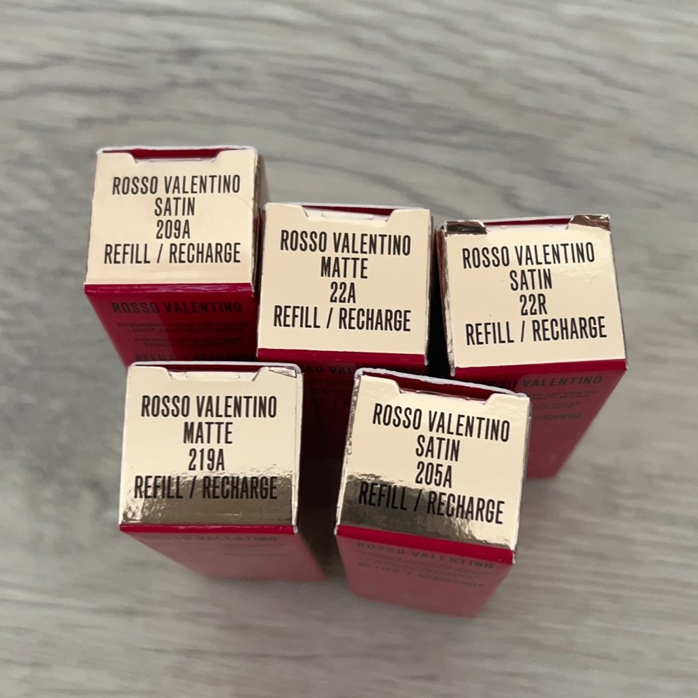Valentino High Pigment Refillable Lipstick Refills (Set of 5) – $150 VALUE